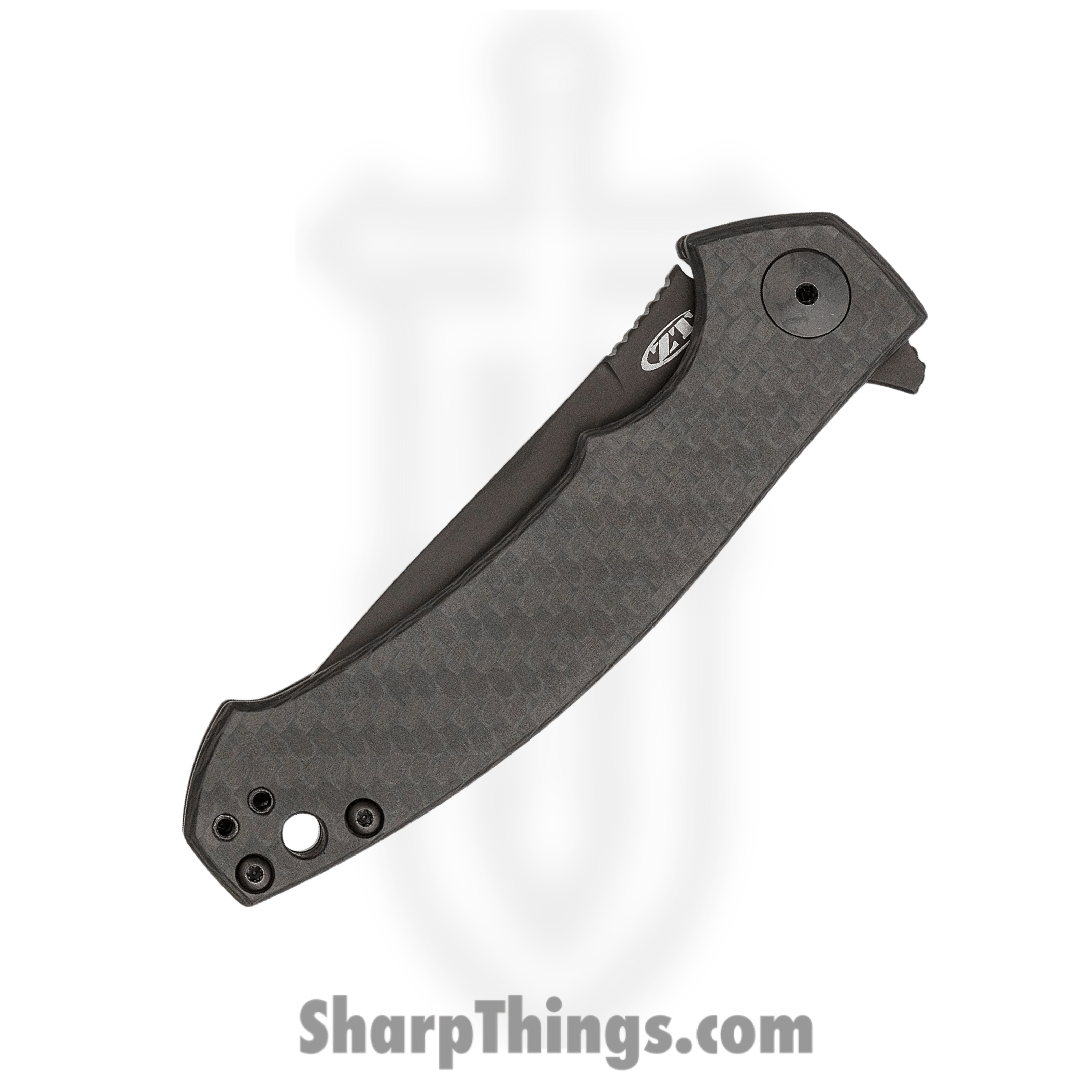 Zero Tolerance - ZT0450CF - Sinkevich - Folding Knife - CPM S35VN DLC Drop Point - Carbon Fiber with Titanium - Black - Image 6