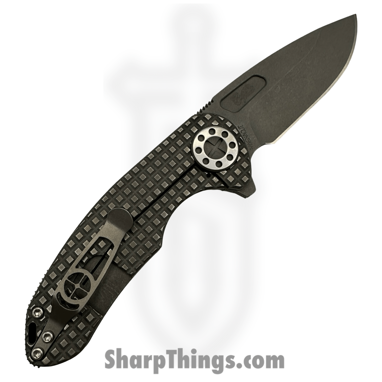 Curtiss Custom Knives LLC - F3M-SLM2-TISW - F3 Medium Slicer Flipper - Folding Knife - CPM MagnaCut Stonewash Drop Point - Titanium - Stonewash - Image 2