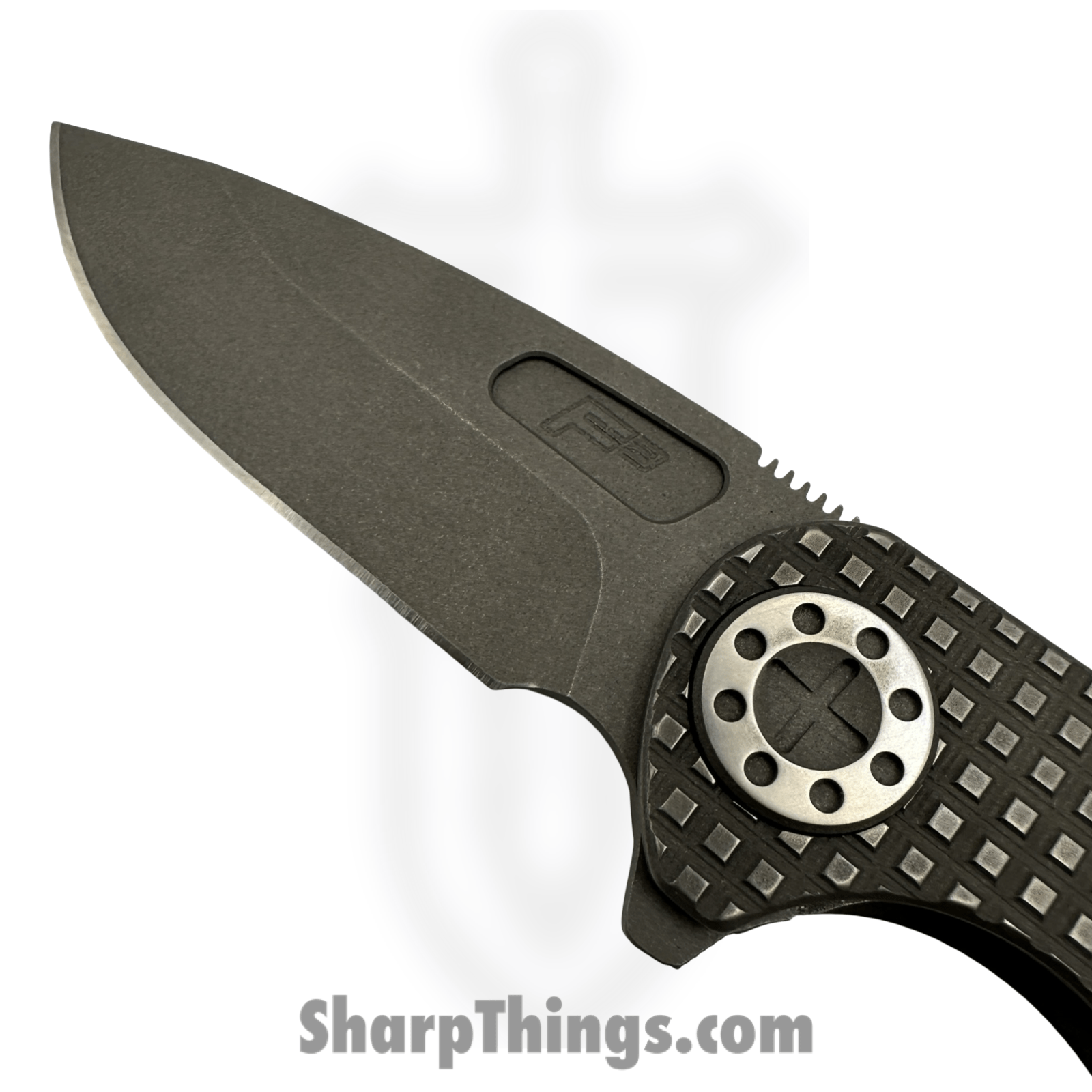 Curtiss Custom Knives LLC - F3M-SLM2-TISW - F3 Medium Slicer Flipper - Folding Knife - CPM MagnaCut Stonewash Drop Point - Titanium - Stonewash - Image 5