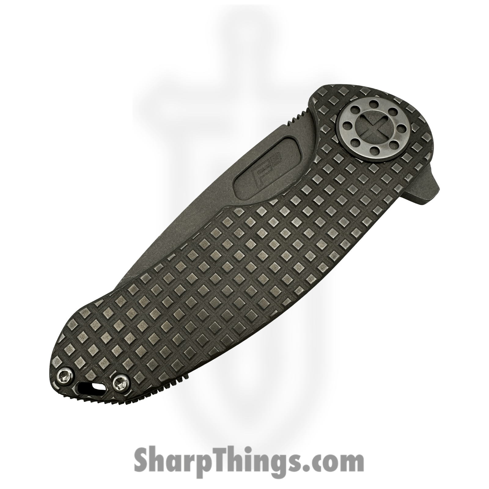 Curtiss Custom Knives LLC - F3M-SLM2-TISW - F3 Medium Slicer Flipper - Folding Knife - CPM MagnaCut Stonewash Drop Point - Titanium - Stonewash - Image 3