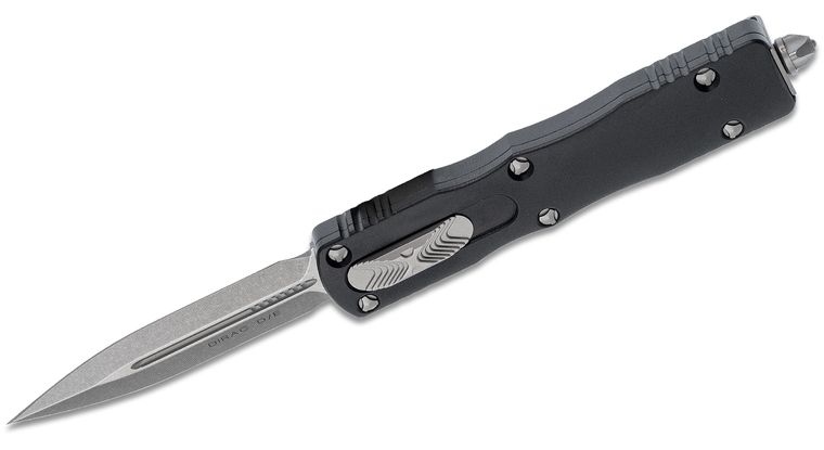 Microtech - 225-10 - Dirac - OTF Auto - Elmax, M390, 204P Stonewash Dagger - 6061-T6 Aluminum - Black - Image 11