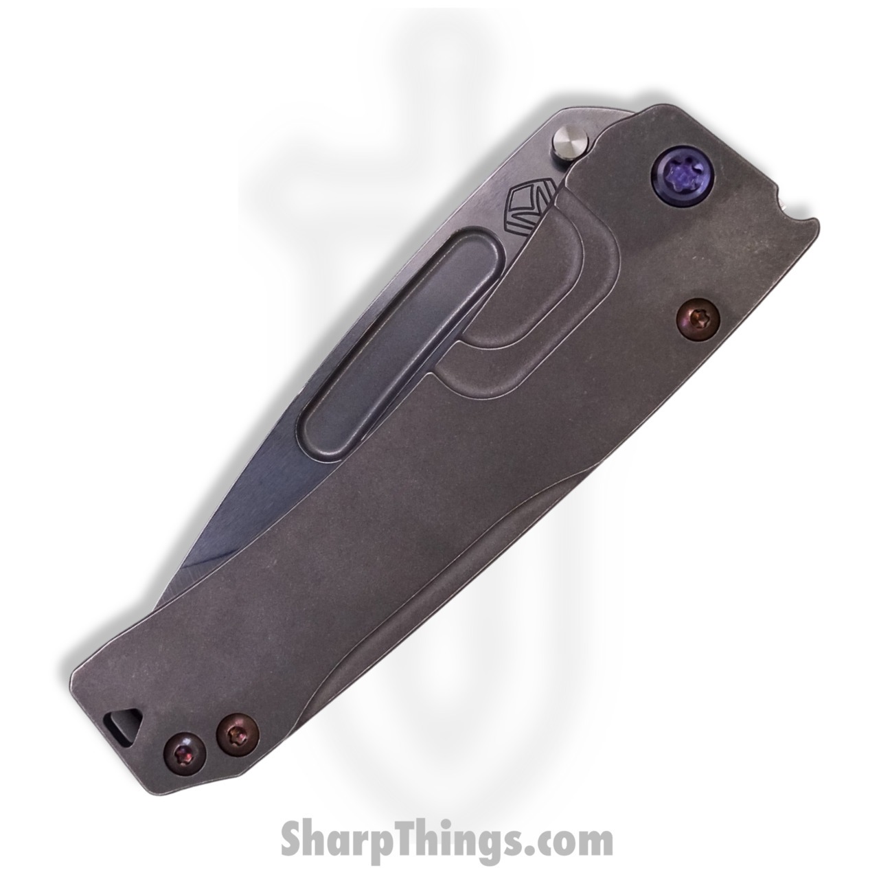 Medford Knife - MK201STD-01TM-T3C3-Q4 - Slim Midi Drop Point Folder - Tumbled S35VN - Titanium with Violet Hardware - Image 10