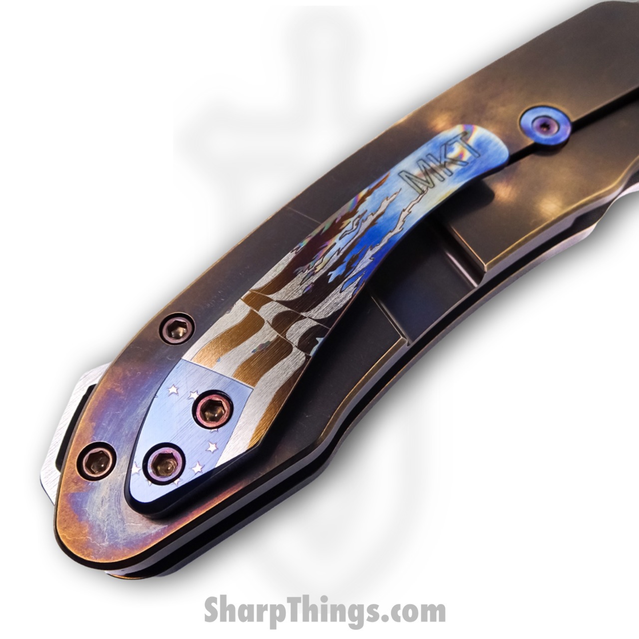 Medford Knife - MK038STQ-36A1-T2C1-BN - On Belay Folder - S35VN Tumbled - Bronze "1776 Tattered Flag" - Image 14