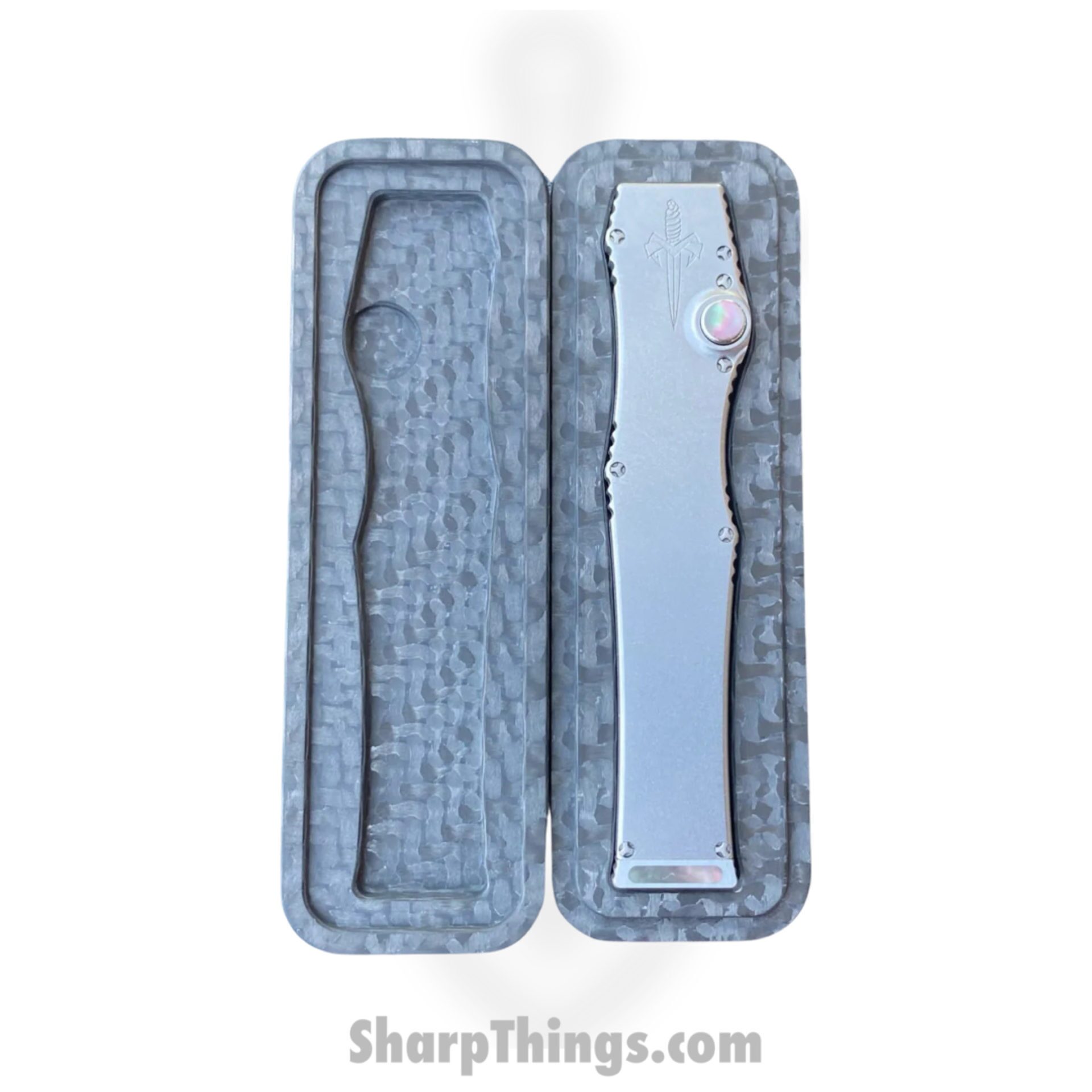 Marfione Custom Knives - 349-MCK-Mir - Marfione Custom Halo III Mini - Automatic Knife - 349-MCK-Mir Marfione Custom Halo III Mini Automatic Knife - 416 SS/MOP - Natural - Image 21