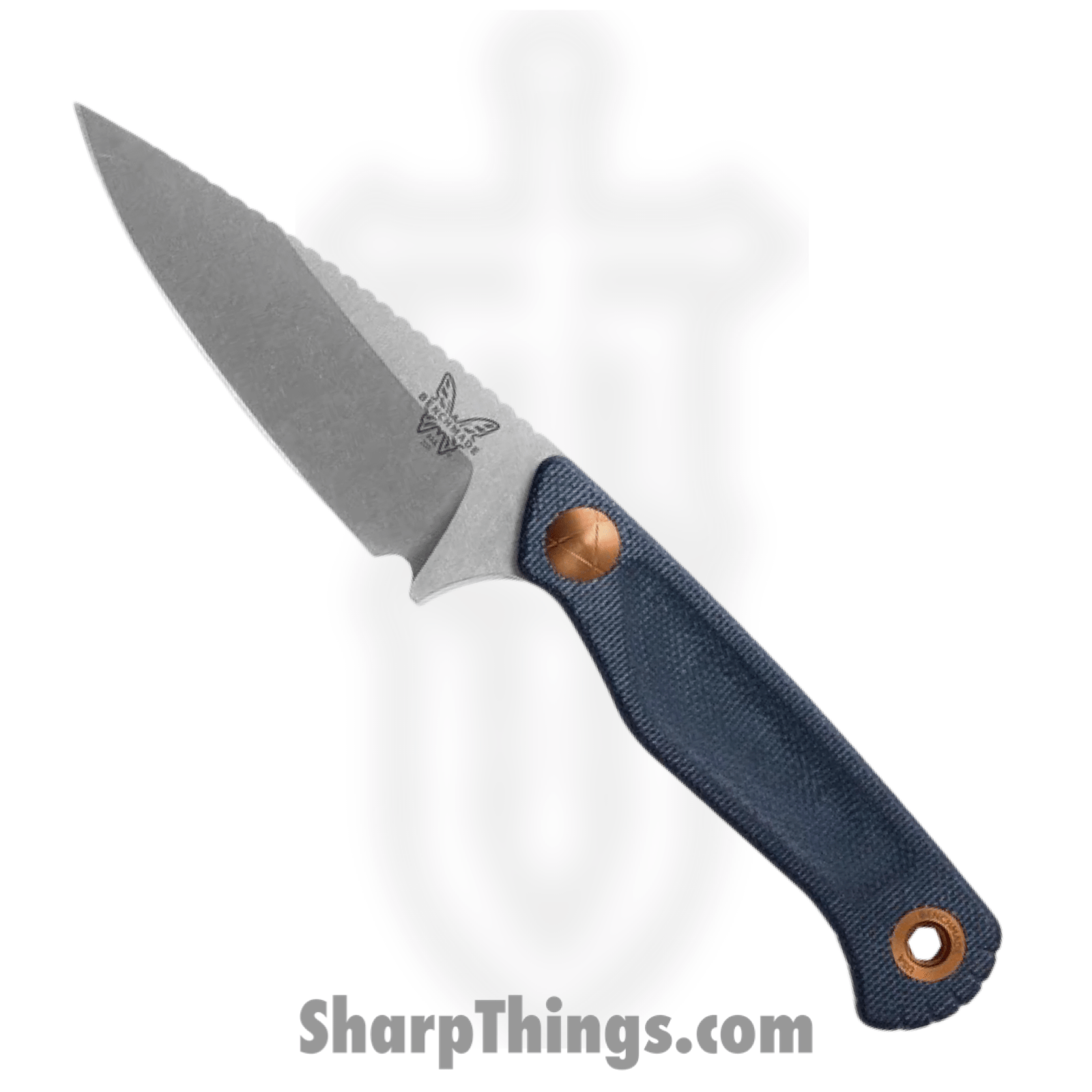 Benchmade - 203-04 - Dacian - Fixed Blade Knife - CPM MagnaCut Stonewash Spear Point - Micarta - Blue Denim