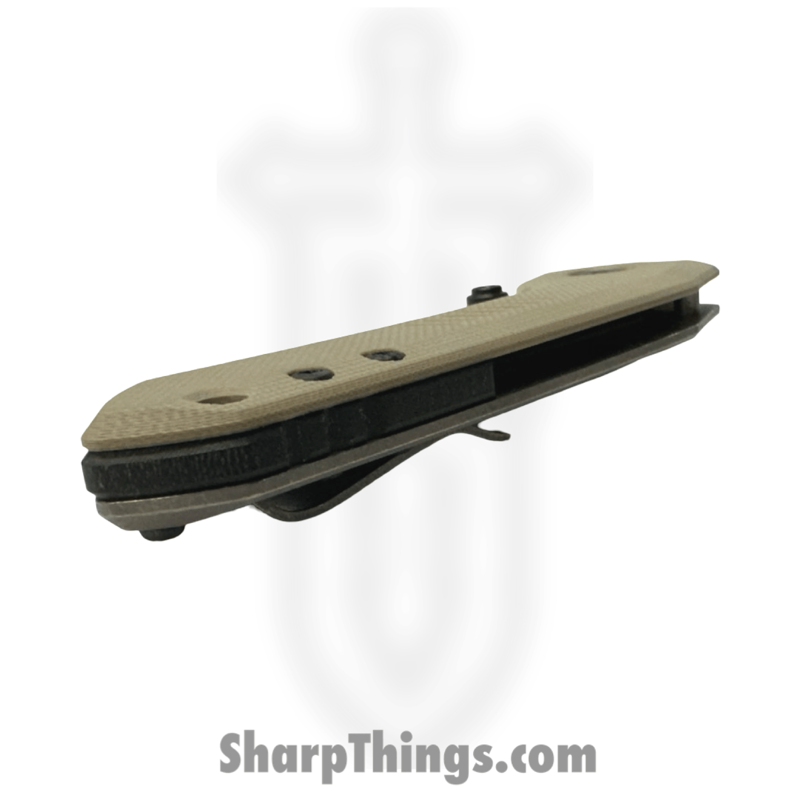 Millit Knives - OVSWG10BKTN - Overland Zirblast - Folding Knife - CPM S35VN Stonewash Sheepsfoot - G10 - Tan Black - Image 5