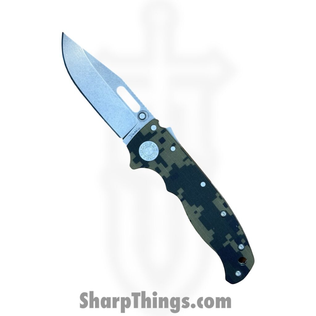 Demko Knives – DEM09632 – AD 20.5 Shark-Lock DIGI – Folding Knife – S35VN Stonewash Shark Foot – G10 – Camo